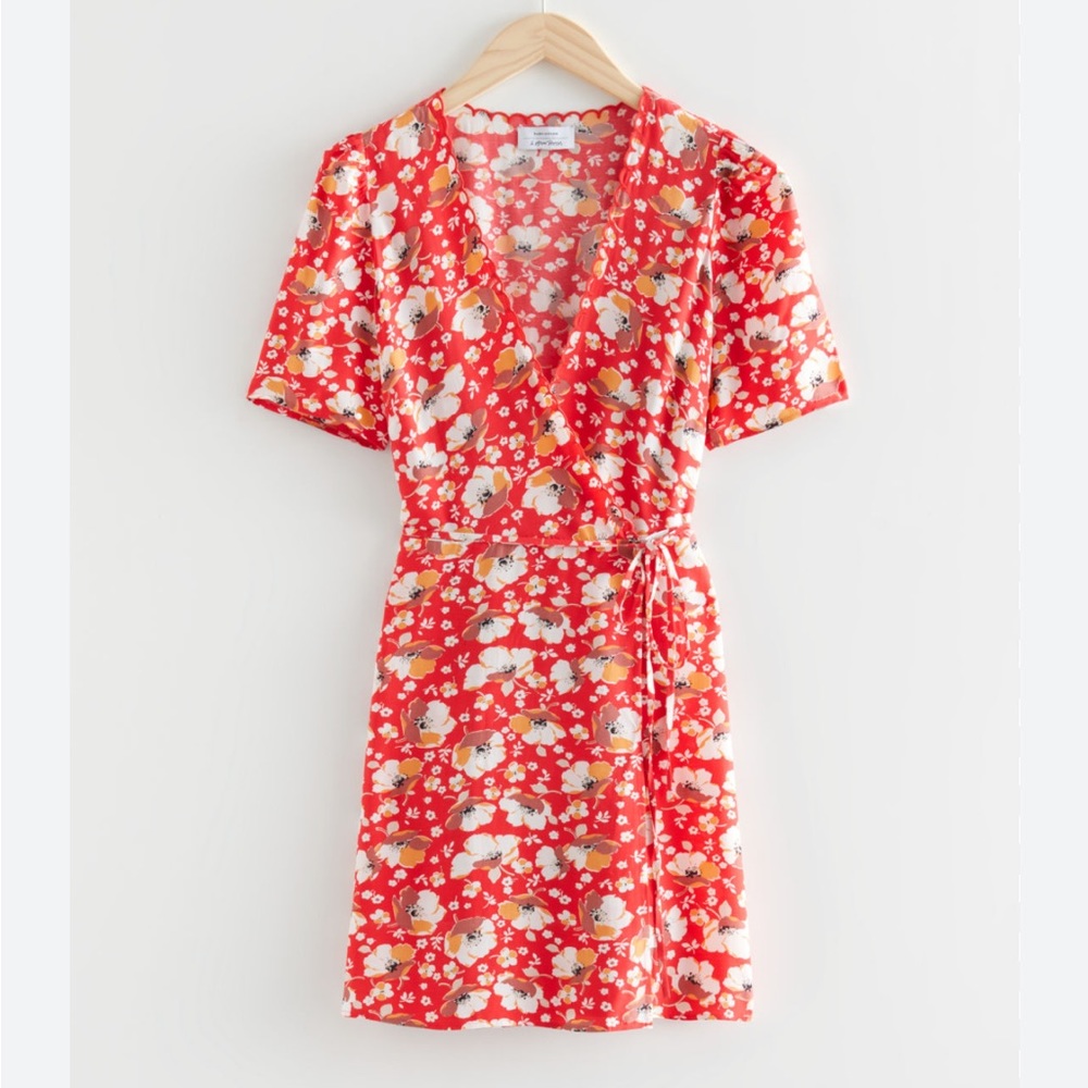 & Other Stories Floral Wrap Dress